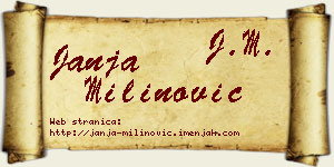 Janja Milinović vizit kartica